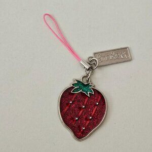 Bonnie Bell Lip Smacker Strawberry Charm 1.5" Red Green Silver
